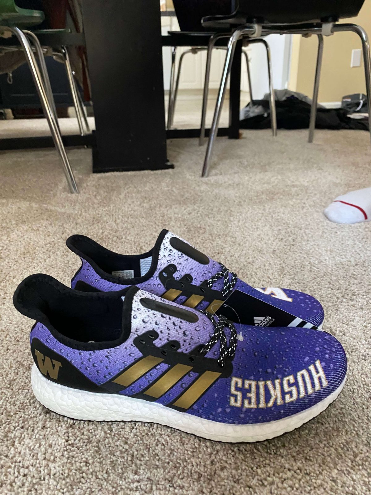 Limited Special Edition UW Football Adidas Running Shoes : NARP Clothing
