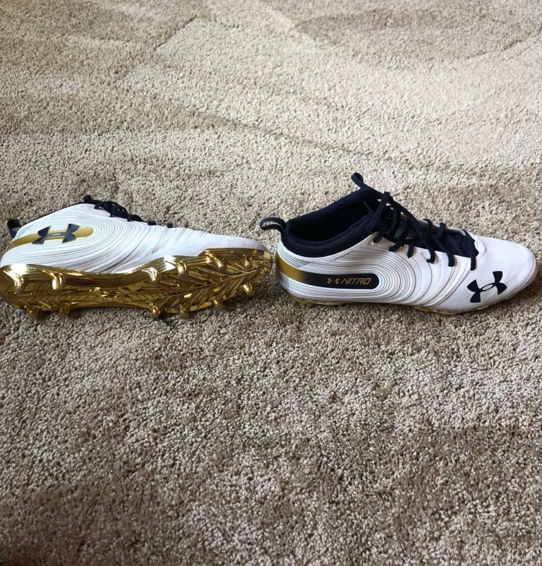 John Lager Notre Dame Football Under Armour Cleats NARP